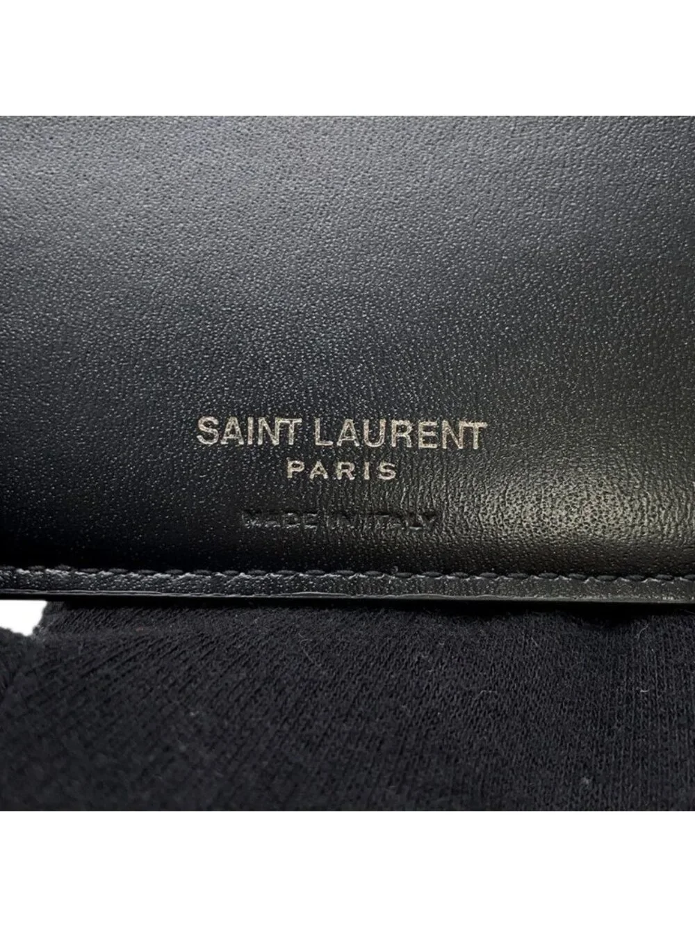 ★SOLD★ Saint Laurent Paris Bifold Wallet Cassandra with Coin Purse Leather Black - Picture 10 of 10